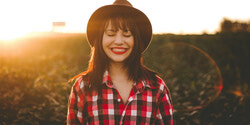 Woman smiling outdoors 